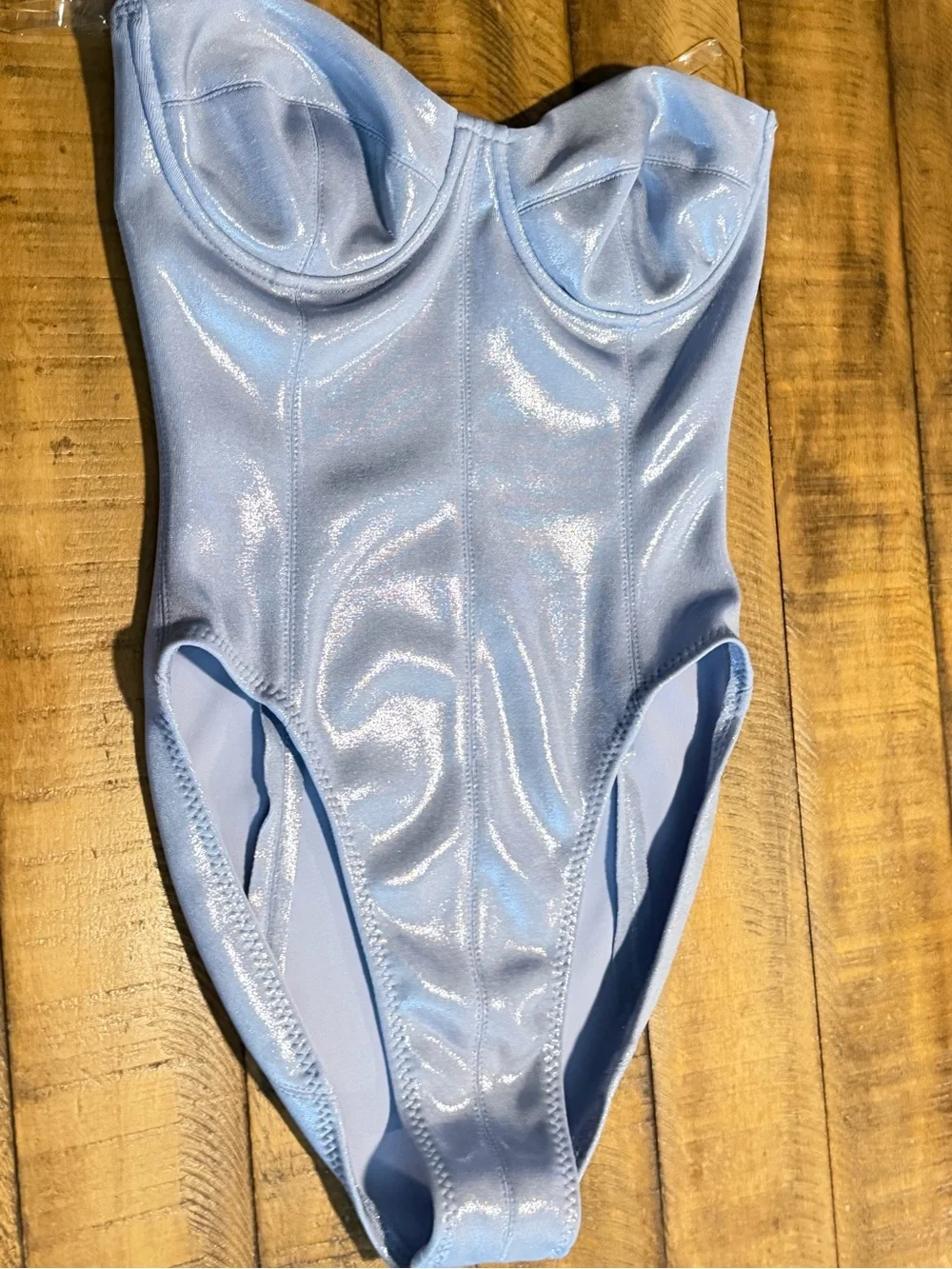 Norma Kamali  Corset Mio Swimsuit in Misty Blue
